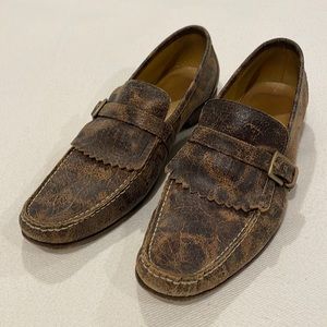 Billy Reid Distressed Brown Loafers